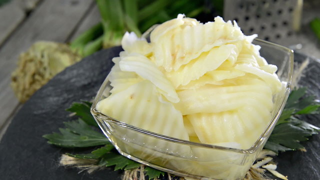 Fresh made Celeriac Salad (loopable full HD video)