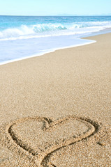 Heart on sand