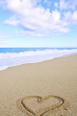 Heart on sand
