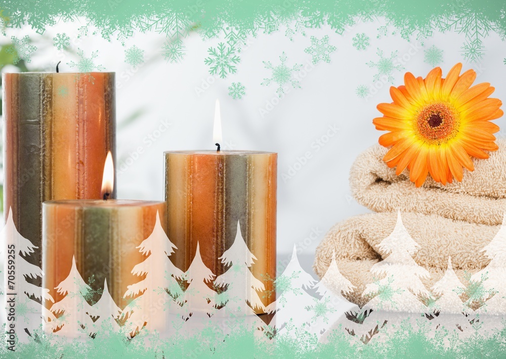 Poster composite image of green snowflake design