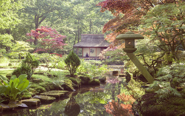 Panele Szklane Podświetlane  Japoński ogród