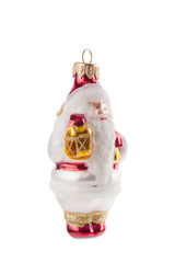 old Santa Claus christmas decoration ball isolated on white