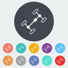 Chassis car single icon.