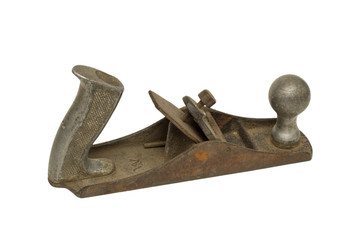 wooden carpenter's jointer on a white background