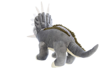 Isolierter Dino mit grauem Panzer auf Weiß