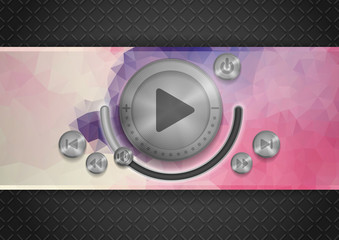 Abstract Technology App Icon With Music Button