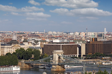 Obraz premium Chain bridge Budapest cityscape Hungary