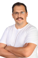Portrait of confident middle-aged man with mustache