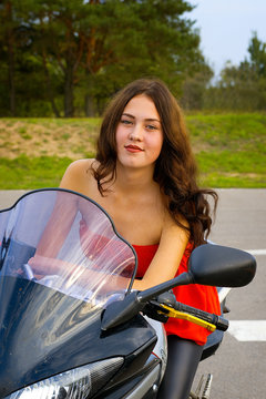 girl and a motorcycle