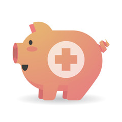 Cartoon pig with a veterinary sign