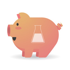 Cartoon pig with a chemical test tube