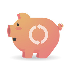 Cartoon pig with a recycle sign