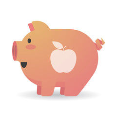Cartoon pig with a fruit