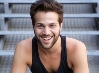 Fototapeta premium Handsome young man with beard smiling