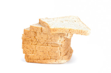 Loaf of bread on white background.