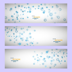 Fototapeta premium Vector color network connection and DNA atom