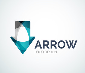 Arrow icon logo design made of color pieces