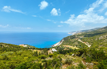 Fototapeta na wymiar Summer Ionian sea coast view (Kefalonia, Greece)