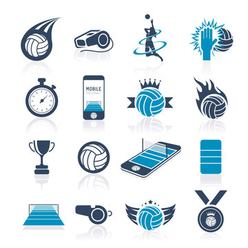 Volleyball icon set