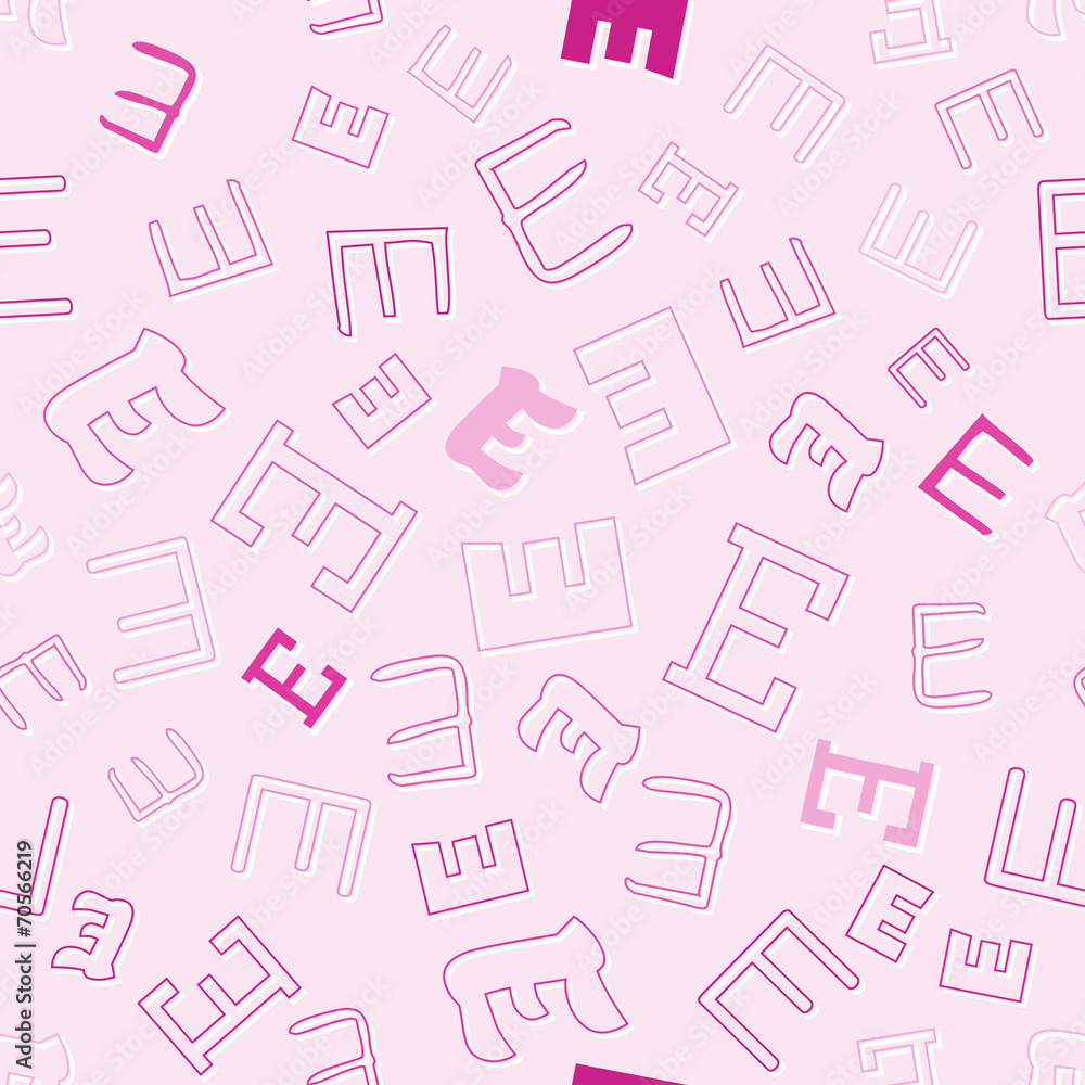 Fototapete seamless pattern with character e