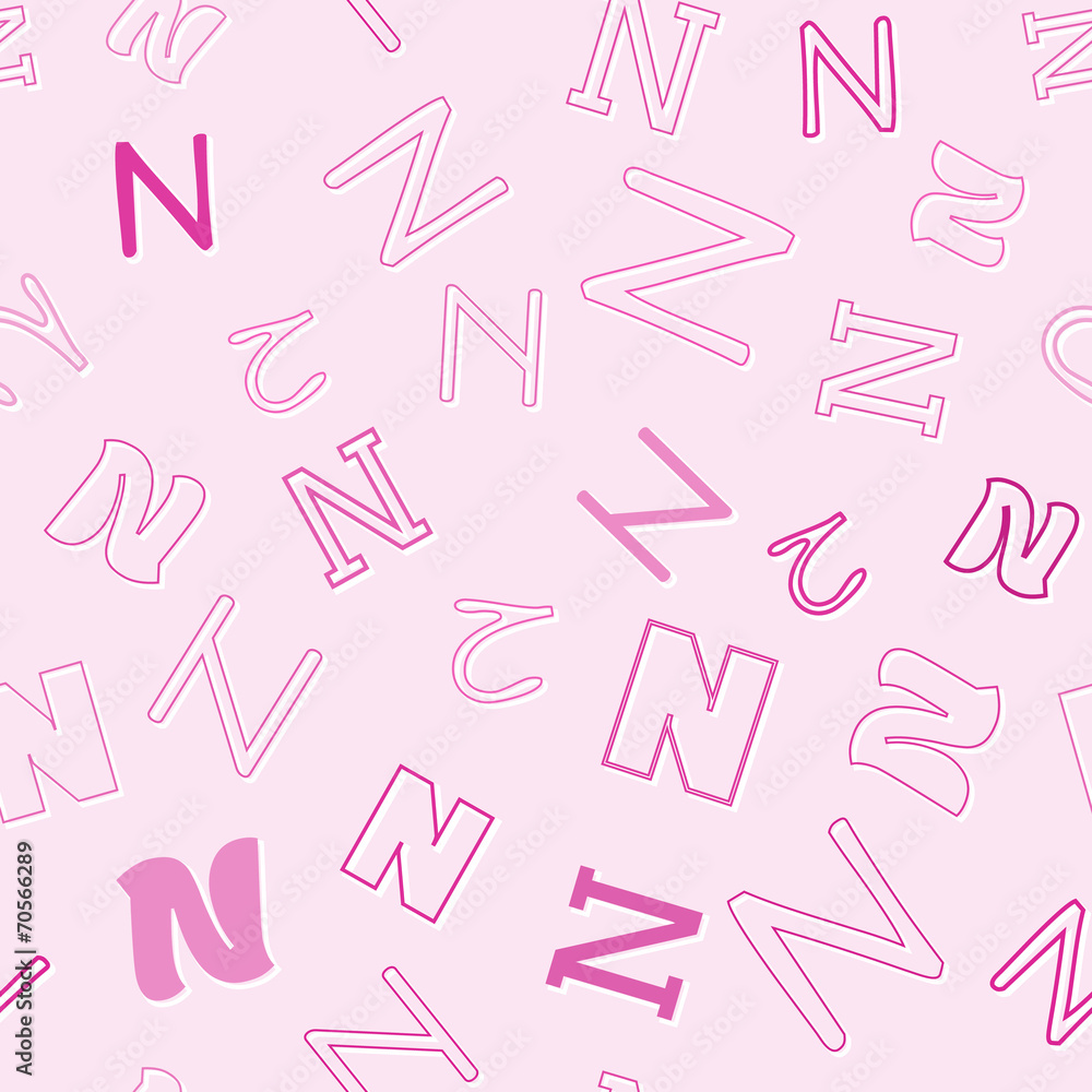 Fototapete seamless pattern with character n