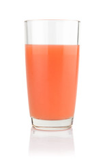 Studio shot of grapefruit juice isolated on white