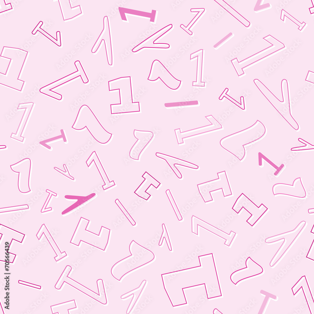 Poster seamless pattern with number one