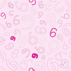 seamless pattern with number six or nine