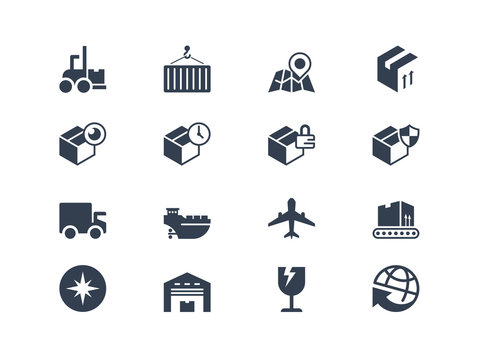Logistic and shipping icons. Lyra series