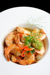Shrimps in Singapore style spicy sauce