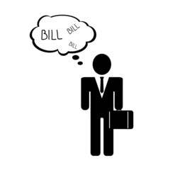 bill with man icon vector