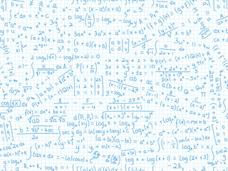 MATHEMATICAL EQUATIONS seamless pattern (math maths formulae)