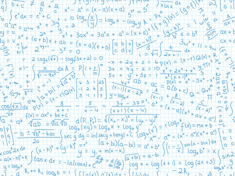 MATHEMATICAL EQUATIONS seamless pattern (math maths formulae)