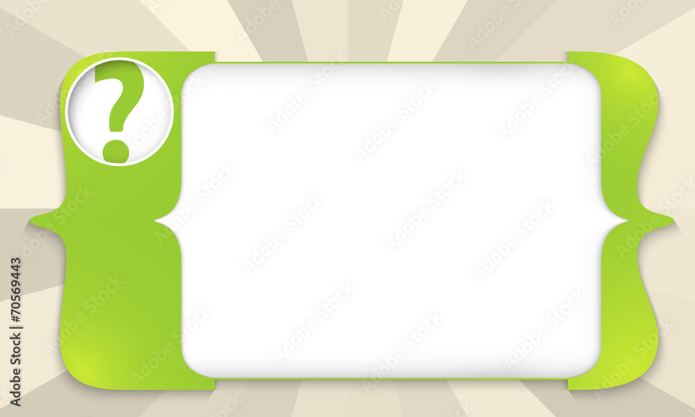Aufkleber green square brackets for entering text with question mark