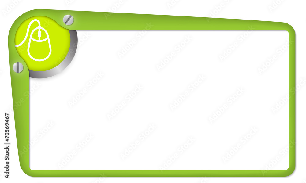 Fototapete green vector box for text with mouse symbol