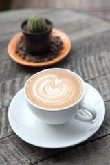 coffee on wood background