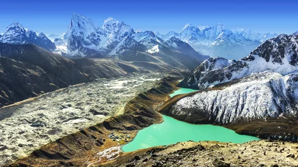 Foto op Canvas Prachtig uitzicht vanaf Gokyo Ri, Everest-regio, Nepal © MaciejBledowski