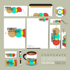 colorful circle background corporate identity set