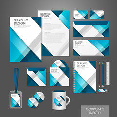 creative corporate identity set template in blue
