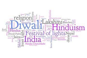 Diwali - word cloud illustration