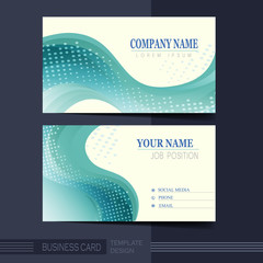 smooth curve lines background business card template