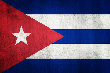 National flag of Cuba. Grungy effect.