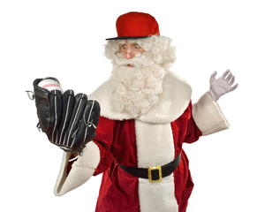 Santa Claus Playing Baseball