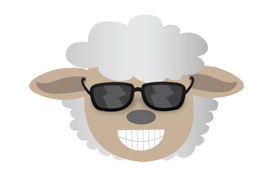 sheep cartoon wearing glasses