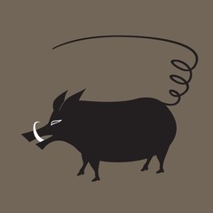 illustration of the boar done in cartoon style