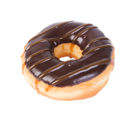 chocolate donuts on a white background