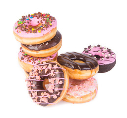 Assorted donuts donuts on a background