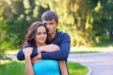 Fototapeta premium two person loving each other resting in the Park