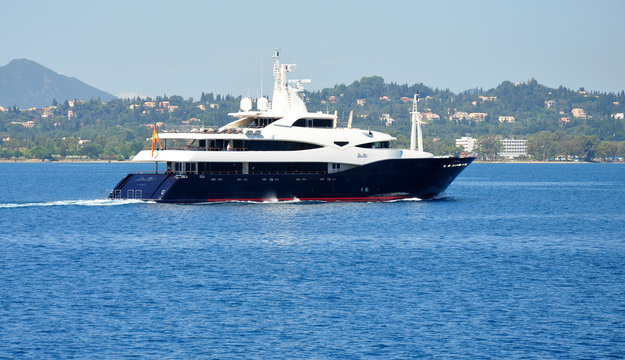 Modern Yacht At Sea