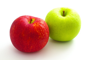 Red apple and green apple